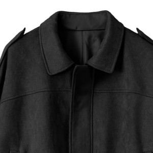 Women's Black <b>Short</b> Blouson <b>Jacket</b> Turn-down Collar Full <b>Sleeve</b> Solid Color Minimalist Style Autumn Wear - Product Image 2