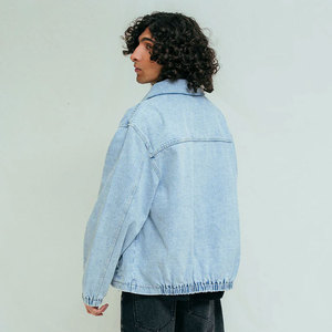 Wholesale Vintage Wash Denim Jacket Oversized <b>Jean</b> Coat Custom Men Denim Jacket Soft Touch Denim Fabric Trucker - Product Image 3