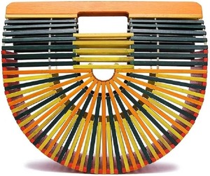 Handmade bamboo women's handbags <b>large</b> tote bags straw beach bags beach <b>purses</b> handmade wooden bags - Product Image 2