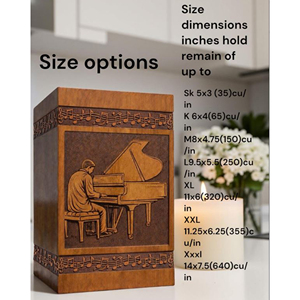 Urne funéraire en bois personnalisée avec musique de piano, gravée, pour hommage commémoratif à la crémation par AYAANS - Product Image 4