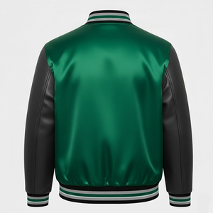 Chaqueta Deportiva de Satén para Hombre, Chaqueta Bomber, Tela de Poliéster Suave, Cintura Elástica, Puños Acanalados, Diseño Personalizado, Proveedor Mayorista - Product Image 2