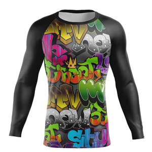 Wholesale Custom Rashguard for Jiu Jitsu BJJ MMA <b>Compression</b> <b>Shirt</b> OEM Design Long Sleeve Spandex Polyester Quick Dry Fabric - Product Image 5
