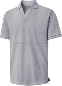 Jersey sólido con cuello en V para hombre para camisas de manga corta ligero de negocios con cuello rendimiento Golf para hombres - Product Image 6