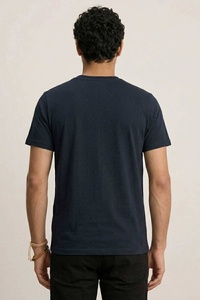 Camiseta de cuello redondo 100% algodón, al por mayor, de gran tamaño, personalizada con su logotipo y de alta calidad para hombre - Product Image 2