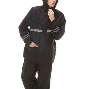 Chaqueta Impermeable Reflectante Negra para Hombre, de Poliéster, para Senderismo, Camping y Uso Casual al Aire Libre - Product Image 5