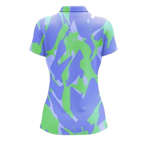 Polo de manga corta para mujer, color rosa, amarillo, estampado de camuflaje, ropa deportiva informal transpirable - Product Image 4