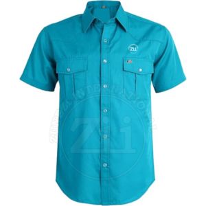 เสื้อทำงานนิรภัย แขนสั้น ทนไฟ สำหรับงานเชื่อม ผ้าฝ้าย ทนความร้อน 300-500 องศาเซลเซียส พร้อมชุดป้องกันฝุ่นละออง - Product Image 1