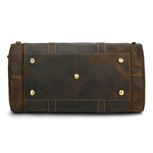 Sac de voyage en cuir pour homme, fermeture éclair, durable, marron - Product Image 6
