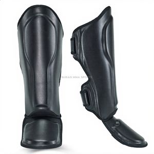 BURAQ MMA SPORTS - Espinilleras y Protectores de Muay Thai con Cuero PU para MMA y Boxeo, Protección Básica - Product Image 1
