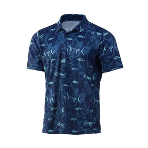 เสื้อโปโลแห้งเร็ว UPF 50 โพลีเอสเตอร์ 100% สำหรับตกปลาและกอล์ฟ แขนสั้น รุ่นใหม่ล่าสุด ขายส่ง เสื้อโปโลตกปลา - Product Image 5