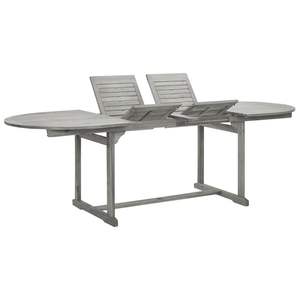 Table de jardin en bois d'acacia massif gris avec finition gris délavé Tables d'extérieur - Product Image 1