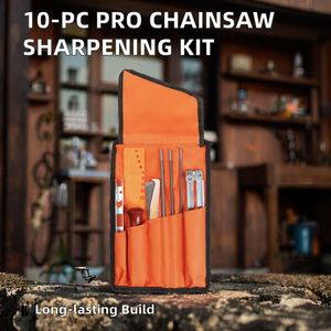 Professional 7-Piece Steel Chainsaw <b>Sharpening</b> DIY Kit Diamond Hardwood Handle American Pattern Rotary Files Round/Flat Guide - Product Image 3