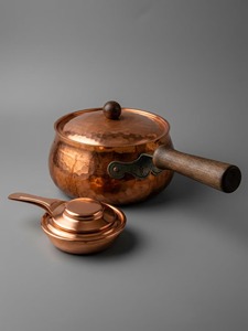 Highest Strengthen Copper Soup Pot with Lid Wooden Handle Vintage Design Oven Safe for Gas and Induction Cooker - Product Image 1
