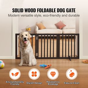 Cancelletto per Cani Autoportante 60x150 cm, Pieghevole a 3 Pannelli con Motivo Solido, Passaggi Larghi e Stretti Espandibili - Product Image 2