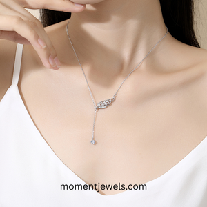 Collar con Colgante de Alas de Plata de Ley 925 para Mujer, Chapado en Platino con Incrustaciones de Circonio, Joyería de Estilo Urbano, 6g - Product Image 2