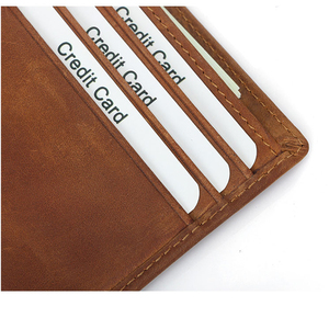 <b>Brown</b> Genuine Leather Men's Bifold <b>Wallet</b> Slim Card Holder RFID Blocking Cash Compartment Daily Use - Product Image 6