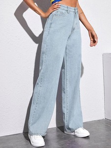 100% Cotton Women's <b>Boot</b> Cut Jeans-Mid Waist Knee-Length Eco-Friendly Soft Stretch Cotton Blend with Vintage Ripped Details - Product Image 5