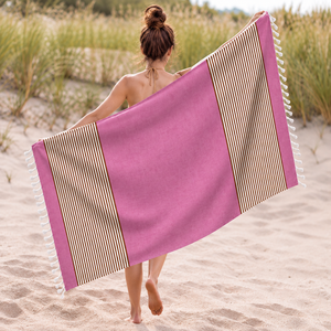 Toalla de playa turca Fouta al por mayor, teñida con hilo, sin arena, para Hammam, con tamaño y diseño personalizables. - Product Image 3