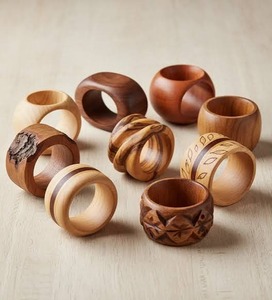 Ensemble d'anneaux de serviette en bois de luxe, accessoire de table élégant pour dîners haut de gamme, mariages, banquets, restaurants, hôtels et événements - Product Image 6