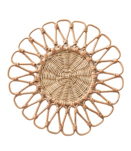 Handcrafted Sustainable Rustic <b>Rattan</b> Charger Plates Natural Eco-friendly <b>Rattan</b> Round <b>Placemat</b> - Product Image 1