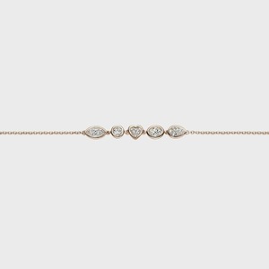 Multi Shape Lab Diamond Five Stone 1.00 CT 14K Gold Luxury IGI Certified Station <b>Bangle</b> <b>Bracelet</b> for Women - Product Image 1