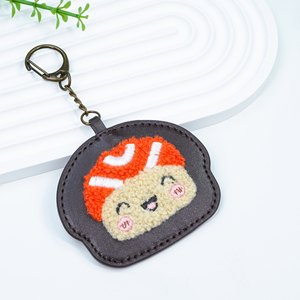 Porte-clés personnalisé en cuir Remplissage en coton Motif de dessin animé Hotsale Porte-clés fruits Porte-clés en cuir avec composants métalliques - Product Image 5