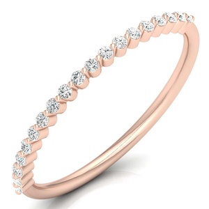 Bague en or solitaire ronde en diamant certifiée VVS bijoux faits à la main conception unique bagues de saint valentin en or massif cadeaux pour femmes - Product Image 2