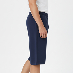 Shorts Bermuda décontractés pour hommes en polyester tricoté, taille mi-haute, respirants, séchage rapide, avec cordon de serrage et logo avant - Product Image 6