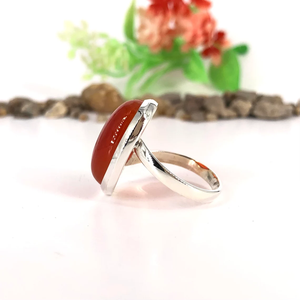 Carnelian Gemstone <b>Ring</b> 925 Sterling Silver Handmade <b>Statement</b> <b>Ring</b> for Women handmade Birthday Anniversary Gift <b>Ring</b> For Her - Product Image 4