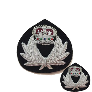 Premium Quality Handmade Luxury Embroidered Bullion Wire <b>Badges</b> Custom Shape & Size Eco-Friendly Nickel-Free for Hats & Gloves - Product Image 2