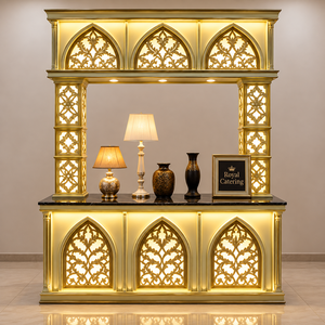 Zyvarelle HexaLume Grand Buffet Catering Counter, comptoir de restauration moderne, classique, élégant, en acier inoxydable, luxe, intérieur/extérieur, livraison rapide - Product Image 1