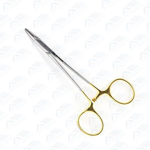 Portaagujas Dentales de Acero Inoxidable, Portaagujas Halsey con Mordazas Lisas de 127 mm, Portaagujas Halsey con Punta Lisa TC - Product Image 4