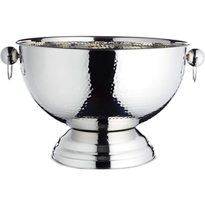 Seau à champagne en métal doré au design moderne, refroidisseur à vin, bol à glace sur piédestal, bac de service décoratif pour bars et événements – Meilleure vente - Product Image 3