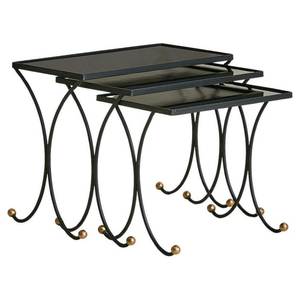 Juego de mesas nido modernas de metal para sala de estar de lujo, muebles de decoración para el hogar contemporáneo - Product Image 1