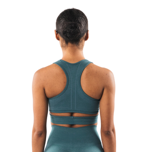 บราออกกำลังกายแบบ Racerback สีฟ้าสำหรับผู้หญิง ระบายอากาศได้ดี เหมาะสำหรับยิม วิ่ง โยคะ ฟิตเนส เทรนนิ่ง และชุดออกกำลังกาย - Product Image 1