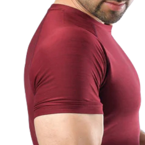 Custom <b>Burgundy</b> <b>Men's</b> Knitted Compression <b>Shirt</b> Quick Dry Eco-Friendly Gym Workout Running Fitness Athletic Short Sleeve - Product Image 5