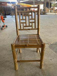 Bamboo Folding <b>Garden</b> Chair Outdoor Rustic Bar <b>Stool</b> Natural Wood Design Tapered Leg Hard Floor Use modern Balcony Courtyarn - Product Image 2