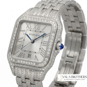 Reloj Cartier Tankk con Diamantes para Mujer, Caja Rectangular de Oro Blanco de 30 mm, Movimiento de Cuarzo Analógico, Esfera con Números Romanos, Cierre Desplegable - Product Image 4