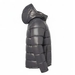 Nouvelle veste matelassée grise brillante pour homme, design personnalisé très demandé, de haute qualité, respirante, à capuche, tendance - Product Image 5
