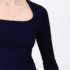 Camiseta de Manga Larga con Cuello Cuadrado para Mujer, 100% Algodón, Logotipo Minimalista, Corte Ajustado, Transpirable, para Todas las Temporadas, Tejido de Punto, Color Sólido - Product Image 4