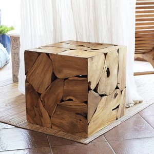 Reclaimed Wood <b>Rustic</b> Jodhpur Cube <b>Side</b> <b>Table</b> Wholesale | Moradabad Handcrafted - Product Image 2