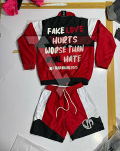 Conjunto Corto de Chaqueta Cortavientos Personalizado para Hombre 2026, Conjunto de Chaqueta Cortavientos y Pantalones Cortos de Nailon para Hombre, Hecho en Sialkot, Pakistán - Product Image 2