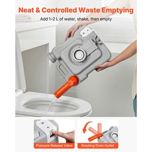 Toilette portable avec réservoir de déchets amovible de 5,3 gallons, 120 chasses d'eau, design moderne pour le camping, les voyages en plein air, indicateur de niveau pour adultes - Product Image 6