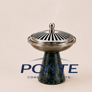 Deluxe Quality Green Marble Incense Burner with Stainless Steel Lid <b>Bakhoor</b> Burner for Home Aromatherapy Handcrafted <b>Oud</b> Censer - Product Image 3