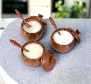 กล่องใส่เครื่องปรุงทรงกลมไม้กระถินคุณภาพสูงสำหรับห้องครัว โดย blossom craft india - Product Image 5