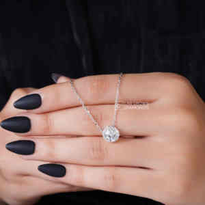Colgante de Lujo de Plata S925 con Moissanita de Corte Redondo para Mujer, Calidad VS EF, Trece Piedras, Regalo de Joyería para Aniversario de Bodas - Product Image 4