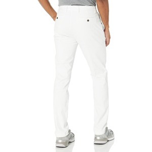 Pantalon chino en twill de coton blanc pur pour homme, coupe slim, style estival, respirant, tissage frais, look élégant - Product Image 2