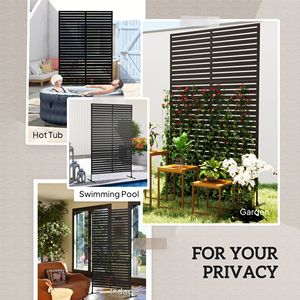 Schermo per Recinzione Esterna in Metallo Nero 198 cm (A) x 122 cm (L) con Supporto, Traliccio Decorativo per Piante Rampicanti per Recinzioni da Giardino - Product Image 6