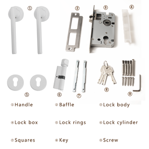<strong>French</strong> Minimalist Bedroom Door <strong>Lock</strong> White Aluminum Alloy Door Handle Silent <strong>Lock</strong> - Product Image 6