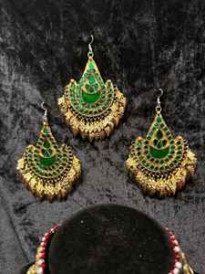 Conjunto de Collar y Aretes Largos de Diseño Moderno para Novia, Conjuntos de Joyería Afgana Hechos a Mano en Acero Inoxidable, Más Vendidos - Product Image 2